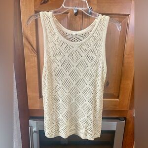 Light Beige Crochet Tank Top - Women